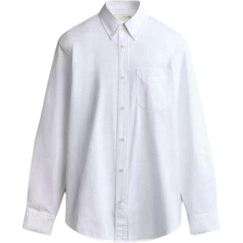 ZARA Shirts Men's White Lapel Moderate Straight Fit