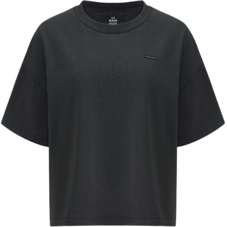 Under Armour T Shirts Women's Black Crew Neck Moderate
