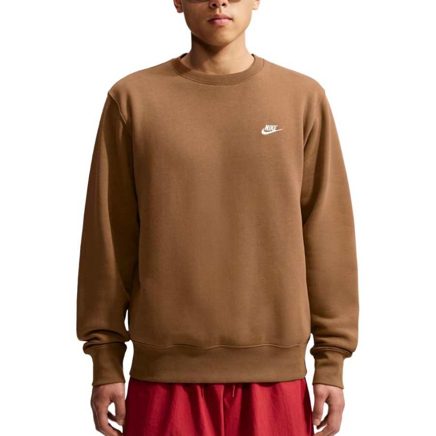 Nike Nike Club Sweatshirts Men's El Brown Crew Neck Moderate