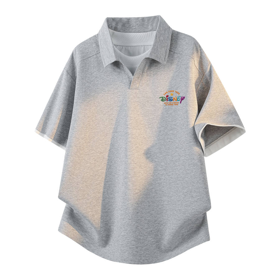 Disney Polo Shirts Unisex Polo Collar Moderate Straight Fit