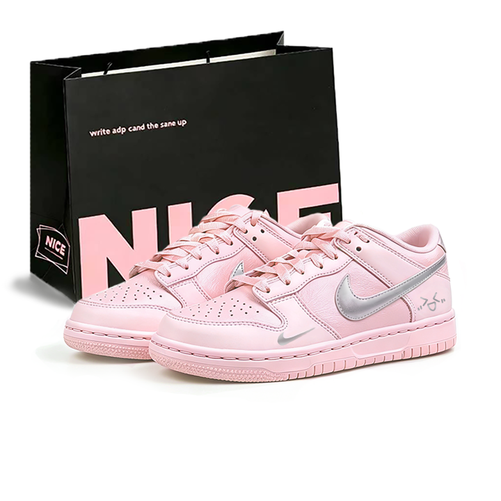 Nike Nike Dunk Skateboard Shoes Women's Low Top Cherry Blossom Pink/Silver