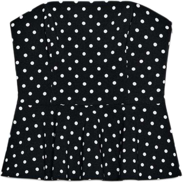 ZARA Strapless Tops Women's Black/White