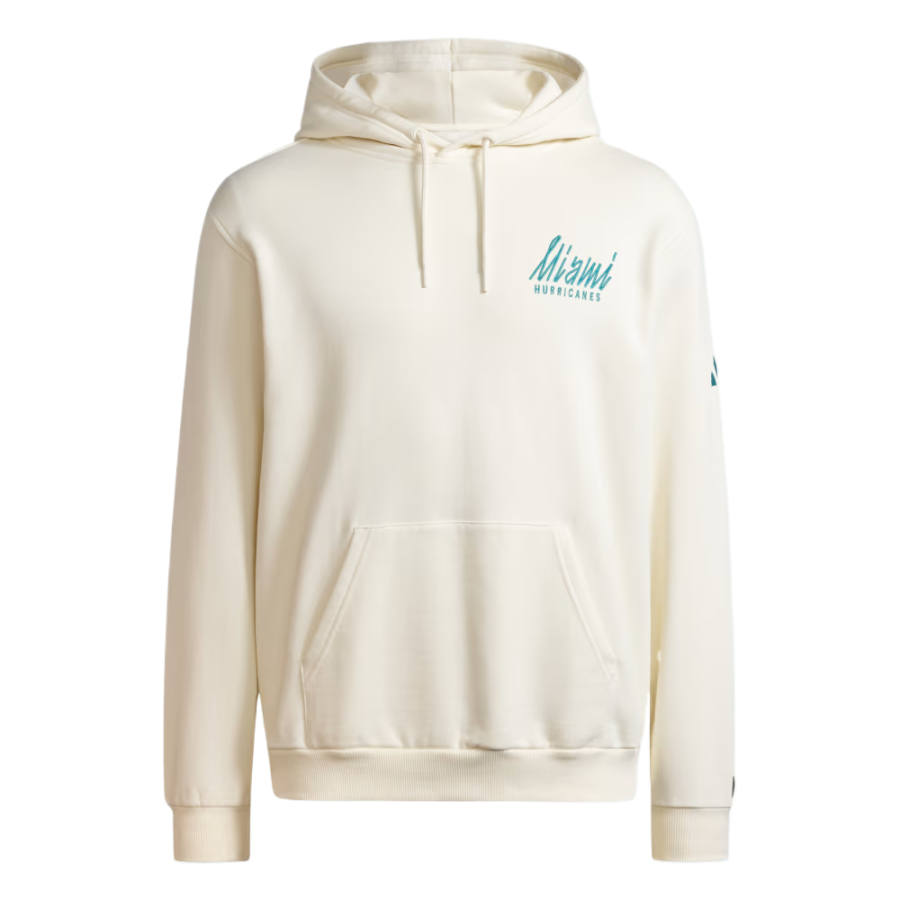 Adidas Adidas Sweatshirts Men's Cream White/Island Blue Green Hooded Non Detachable Moderate