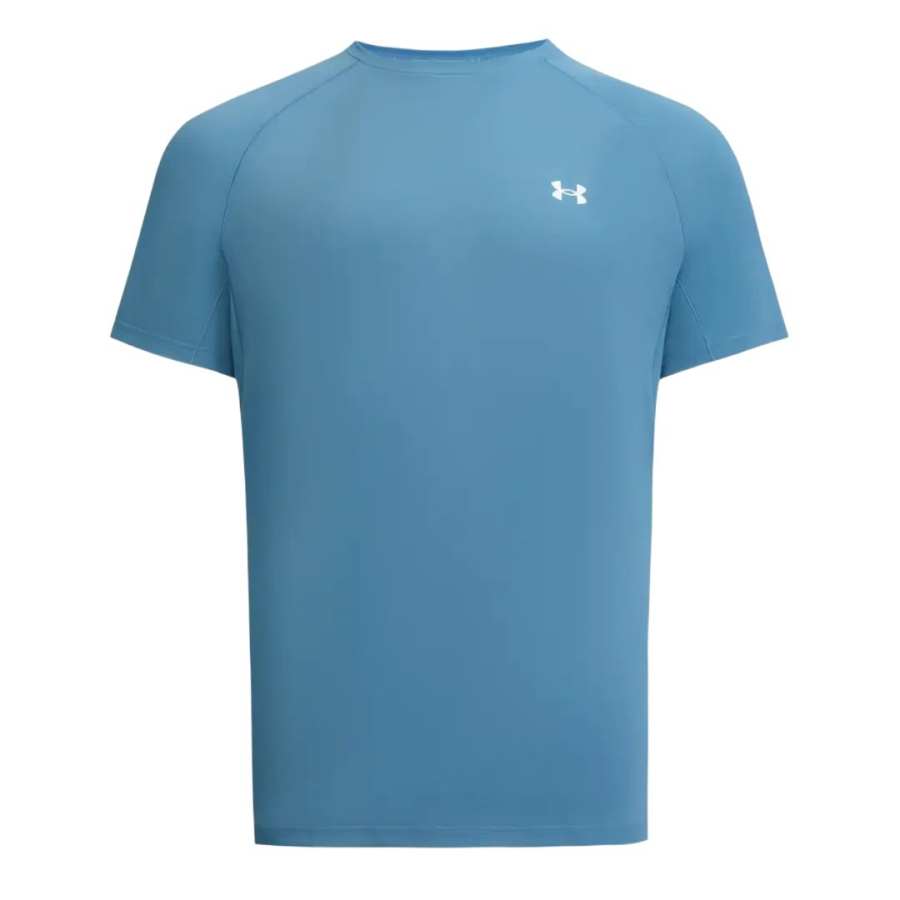 Under Armour T Shirts Men's Ethyl Ether Blue Crew Neck Straight Fit