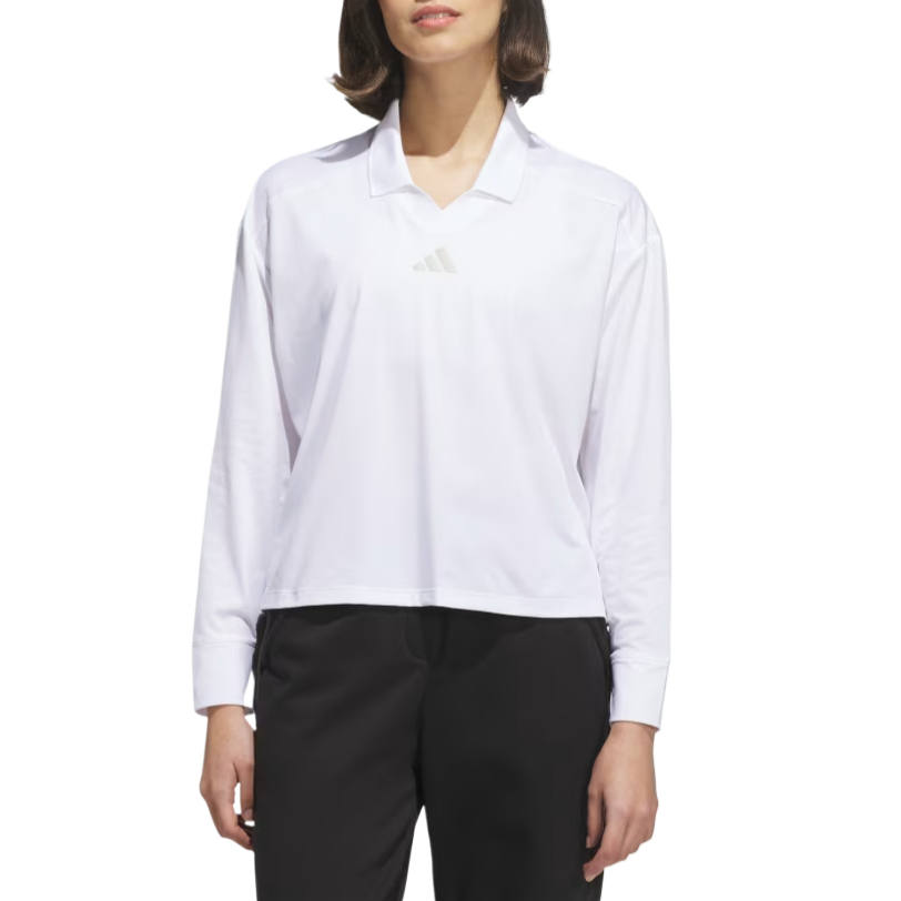 Adidas Adidas Polo Shirts Women's White Polo Collar Moderate Straight Fit