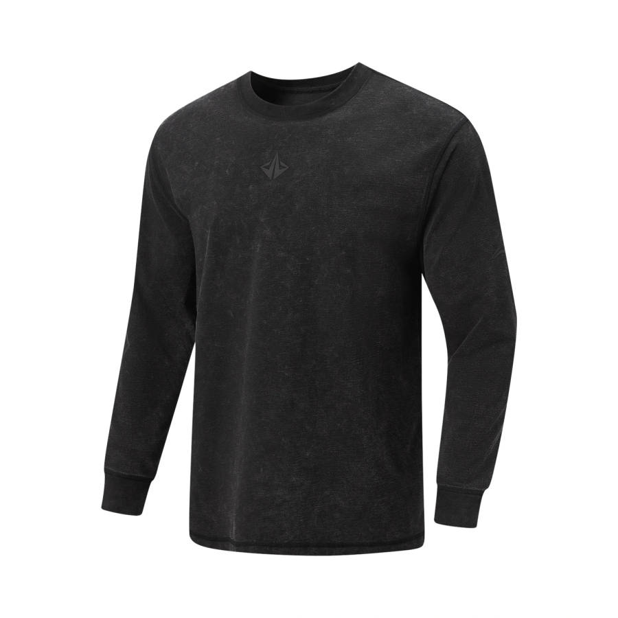 Li-Ning Li Ning Basketball Collection T Shirts Men's Black Crew Neck Moderate Straight Fit