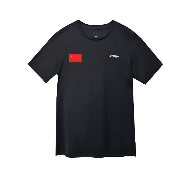 Li-Ning Li Ning T Shirts Men's Black Crew Neck Thin