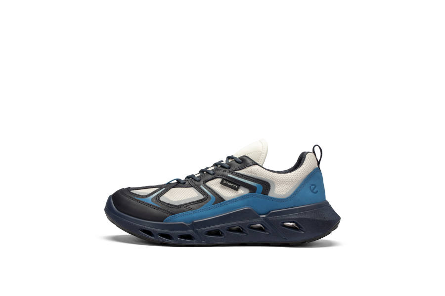 Ecco Biom 720 Casual Shoes Men's Low Top Blue And Black Beige Color Blocking