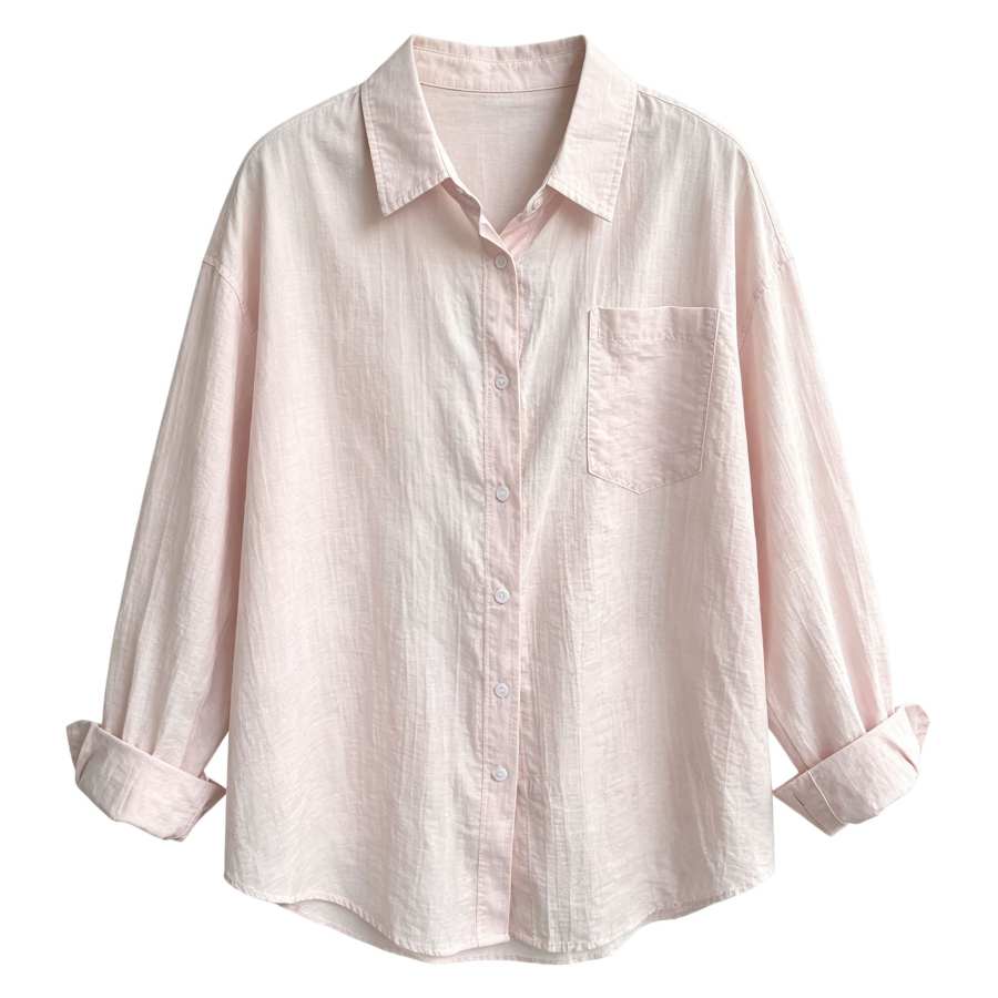 Sugarfunk Sugarfunk Shirts Women's Pink Lapel Thin Straight Fit