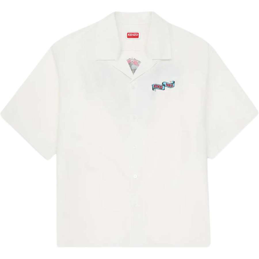 KENZO Tiger Shirts Men's White Lapel Moderate Other