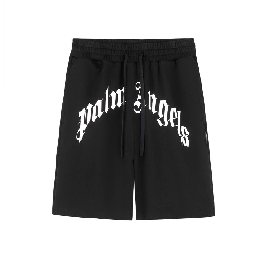 PALM ANGELS Casual Shorts Unisex Black Moderate Straight Fit Pants