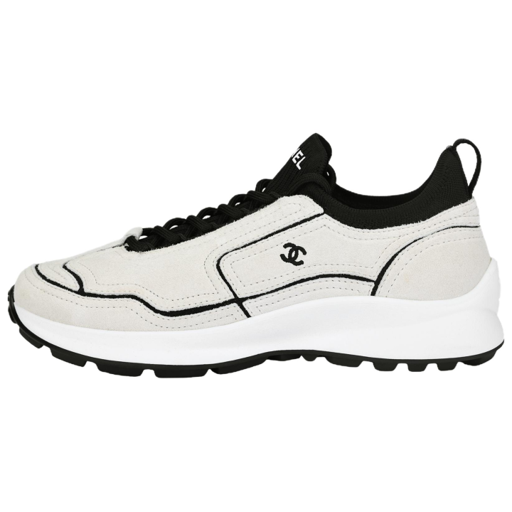 CHANEL CHANEL Casual Shoes Men's Low Top Ivory White & Black