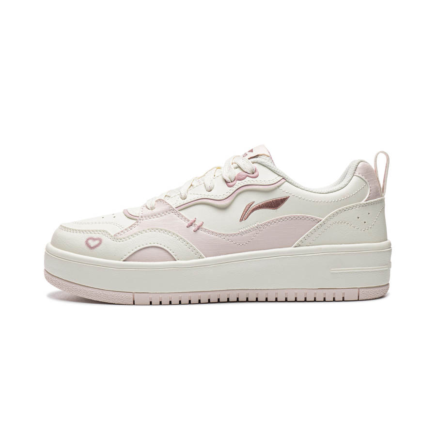 Li-Ning Li Ning Cheese Skateboard Shoes Women's Low Top Coconut Milk White/Lotus Starch