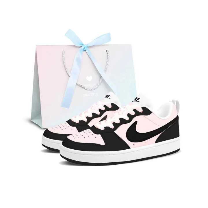 Nike Nike Court Borough Skateboard Shoes Women's Low Top Black Pink