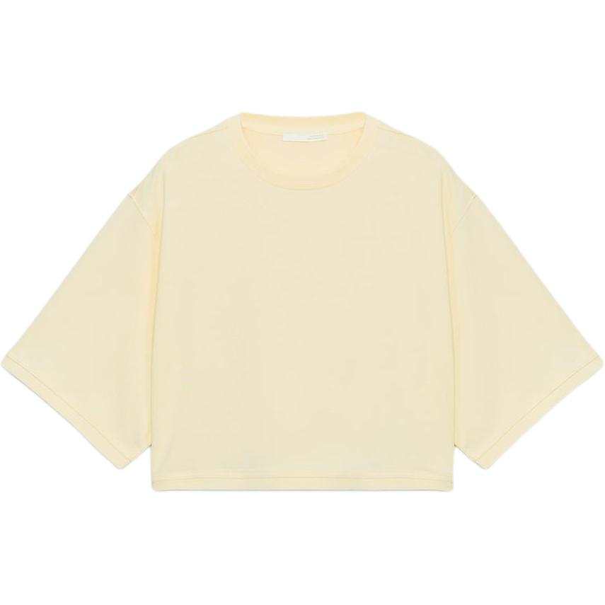 ZARA T Shirts Women's Yellow Crew Neck
