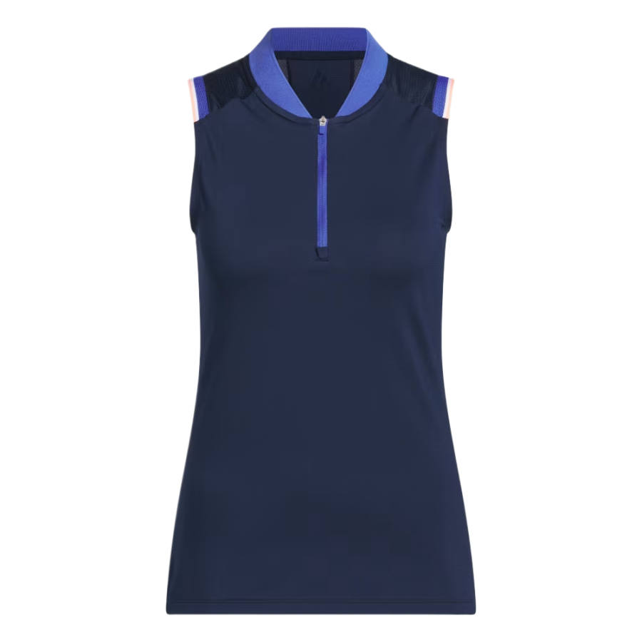 Adidas Adidas Ultimate365 Golf Clothing Women's Marine Preppy Stand Collar Moderate