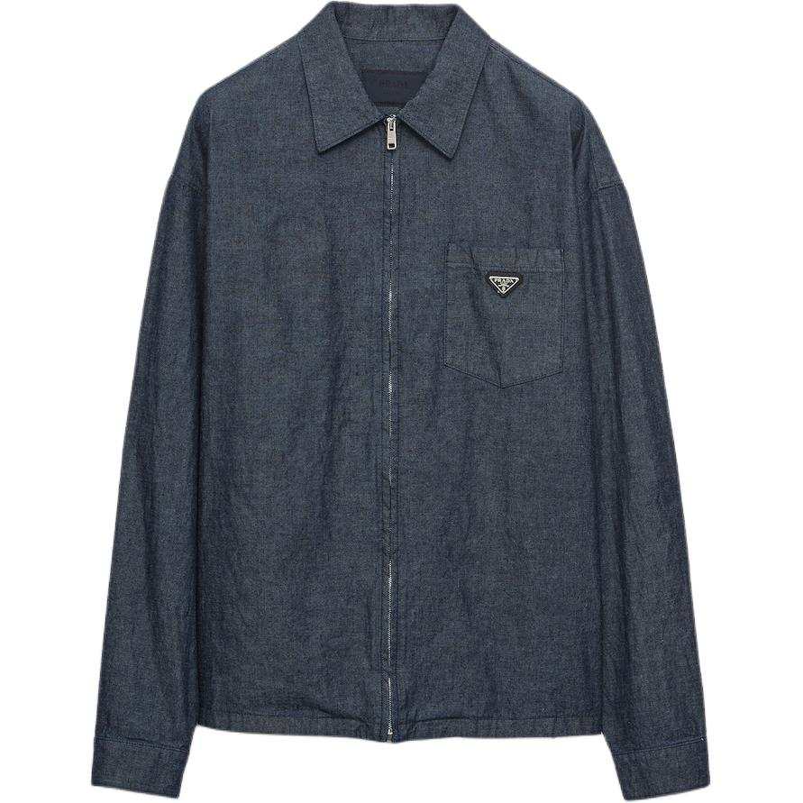 PRADA PRADA Shirts Men's Blue Lapel Moderate