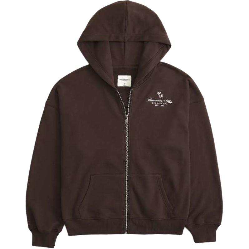 Abercrombie&Fitch Sweatshirts Women's Brown Hooded Non Detachable Moderate