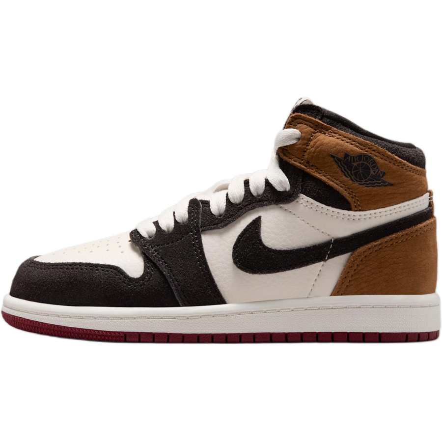 Jordan Jordan Air Jordan 1 High top Children's Basketball Shoes Shadow Brown Children Aged 3 7 Years Old