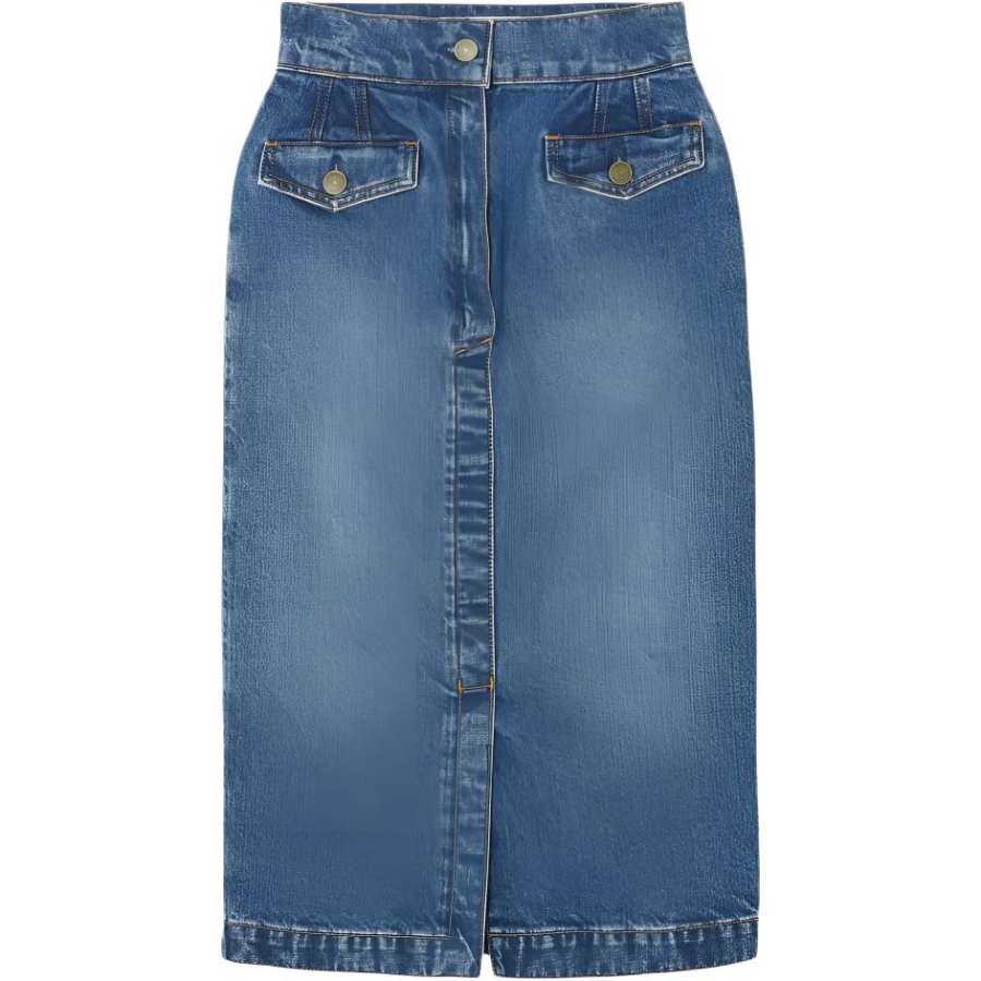 FRAME FRAME SS24 Denim Long Skirt Women's Blue
