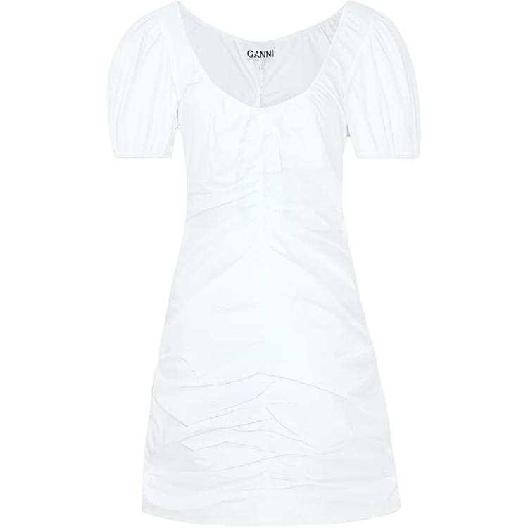 GANNI Short Sleeved Dress Women's White