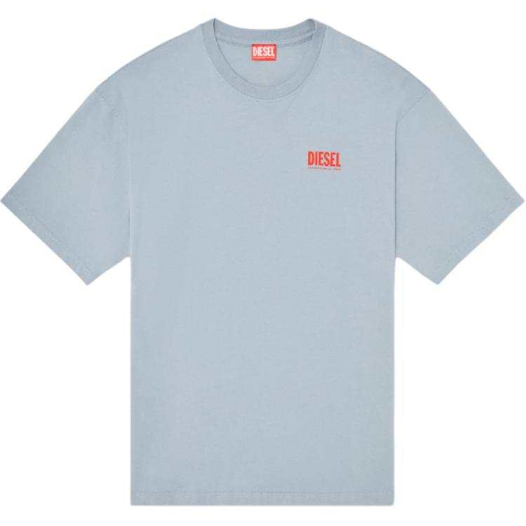 DIESEL T Shirts Men's Light Gray Crew Neck