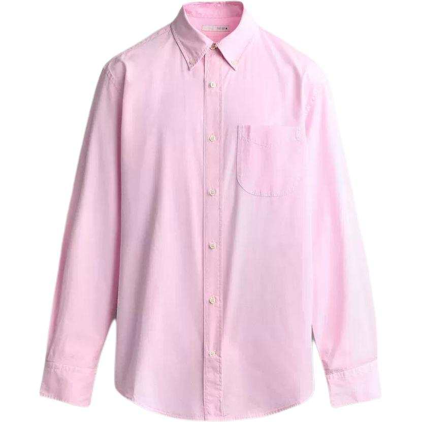 ZARA Shirts Men's Pink Lapel Moderate Straight Fit