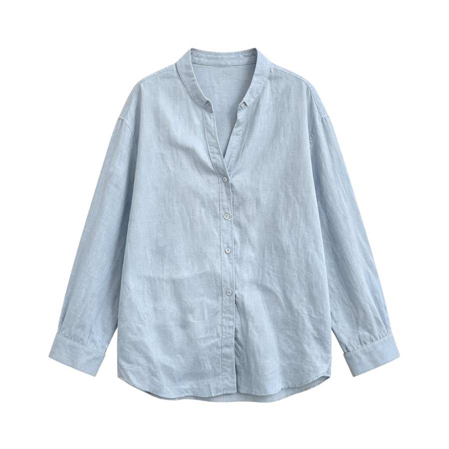 Sugarfunk Shirts Women's Blue Crew Neck Moderate Straight Fit