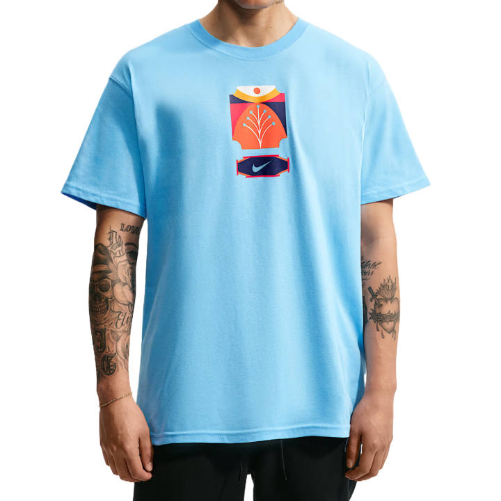 Nike Nike Sportswear T Shirts Men's Soccer Ball Blue Crew Neck Moderate