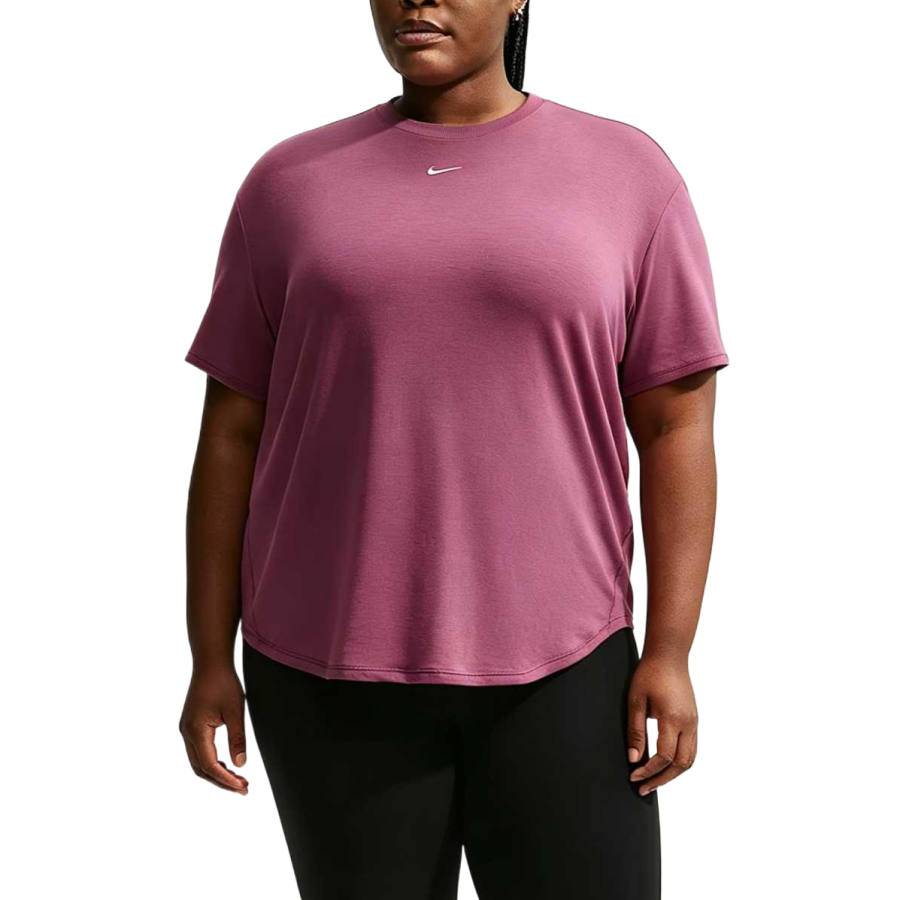Nike Nike Quick Dry T Shirts Women's Pink Mist/White Crew Neck Moderate