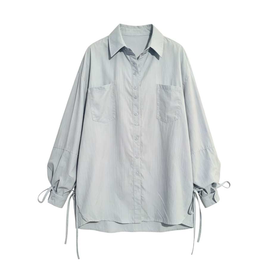 Sugarfunk Sugarfunk Shirts Women's Light Blue Lapel Thin Straight Fit