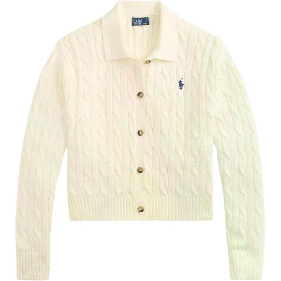 Polo Ralph Lauren Knitwear Women's Club Cream Polo Collar Moderate