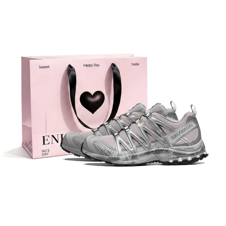 SALOMON XA PRO 3D Running Shoes Unisex Low Top Silver, Pink