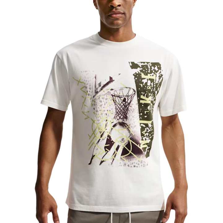 Nike Nike T Shirts Men's Sail White Crew Neck Moderate Straight Fit