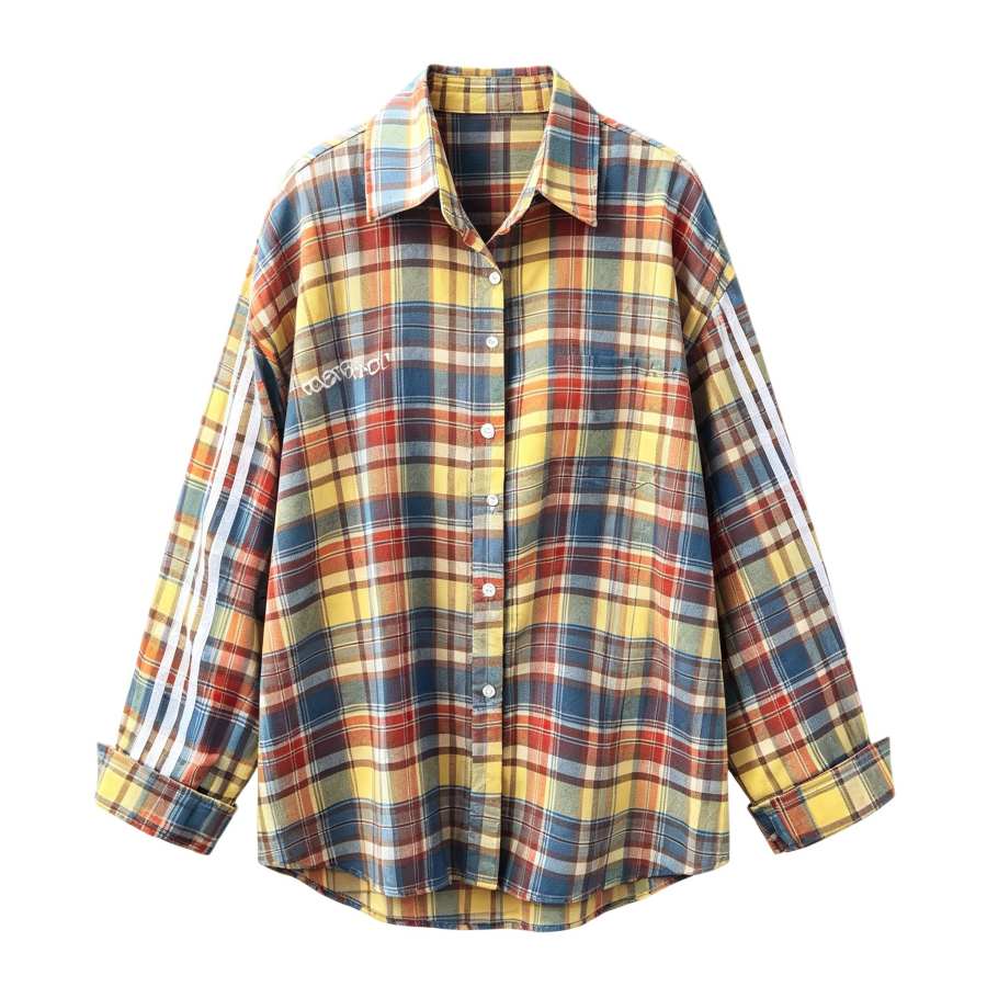 Sugarfunk Sugarfunk Shirts Women's Multicolor Lapel Thin Straight Fit