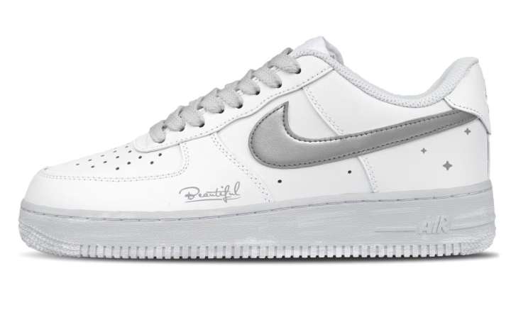 Nike Nike Air Force 1 Skateboard Shoes Unisex Low Top Silver