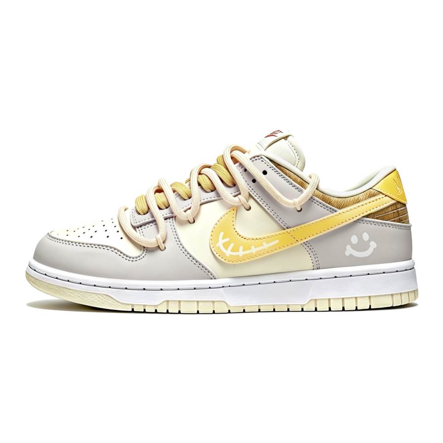 Nike Nike Skateboard Shoes Women's Low Top Light Cold Gray/Milk White/Cream Yellow/Beige Apricot