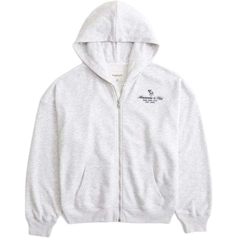 Abercrombie&Fitch Sweatshirts Women's White Hooded Non Detachable Moderate Straight Fit