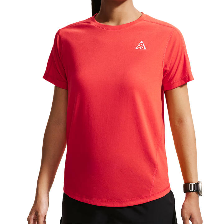 Nike Nike ACG Running T Shirts Women's Light Red/Peak White Crew Neck Moderate