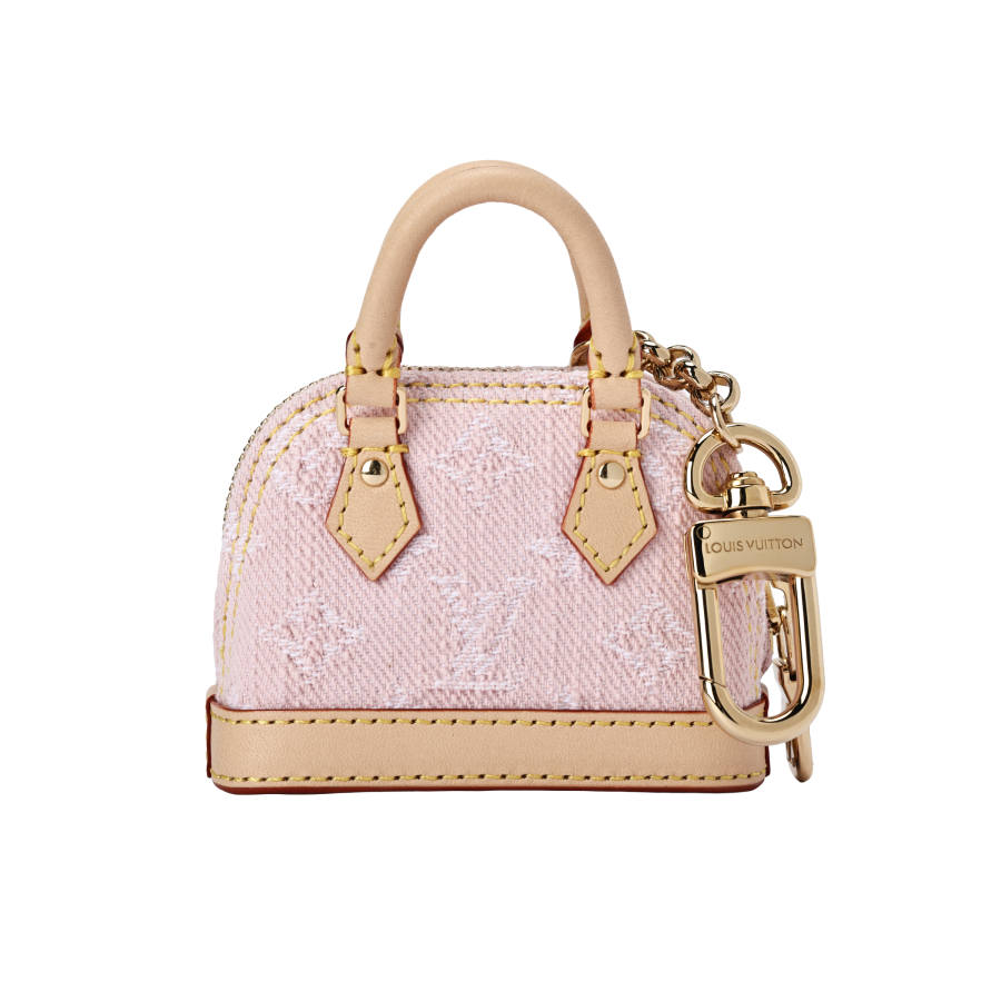 LOUIS VUITTON Micro Alma Denim With Tanned Leather Coin Purse Mini Women's Pink