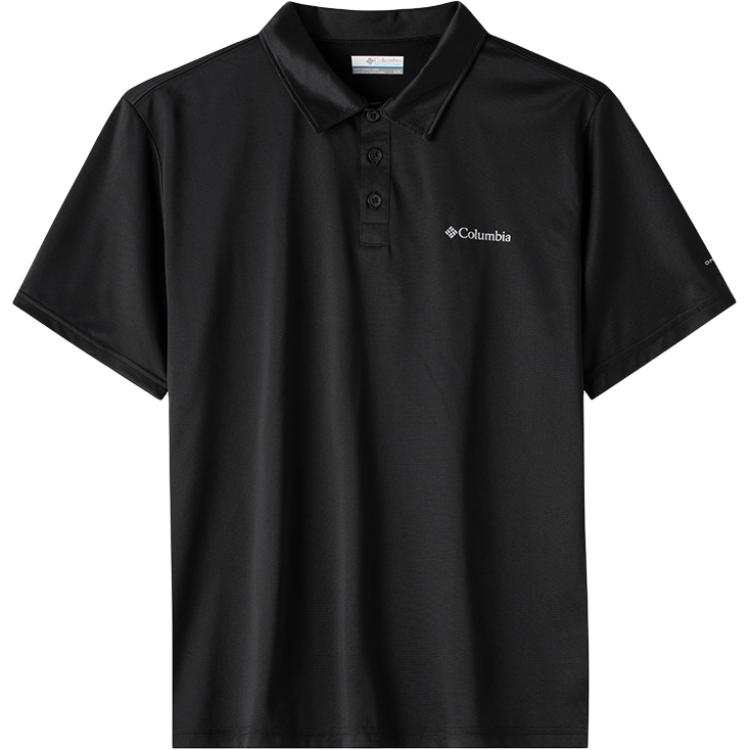 Columbia Polo Shirts Men's Black Lapel Moderate Straight Fit