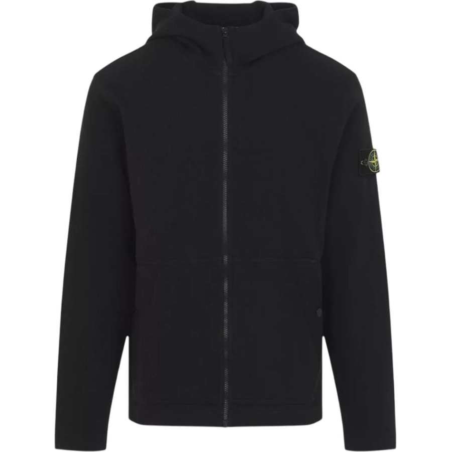 STONE ISLAND Sweatshirts Men's Black Hooded Non Detachable Moderate