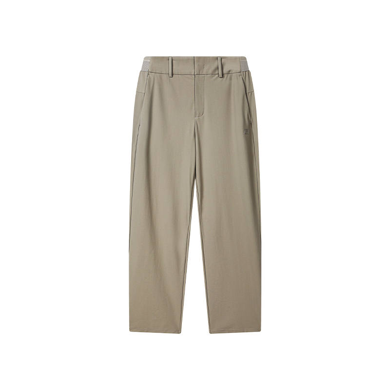 FILA WHITE Casual Pants Men's Cashew Nut Dark Khaki Moderate Straight Fit Pants
