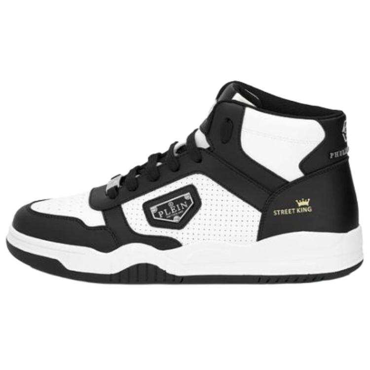 PHILIPP PLEIN Skateboard Shoes Men's High Top Black/White
