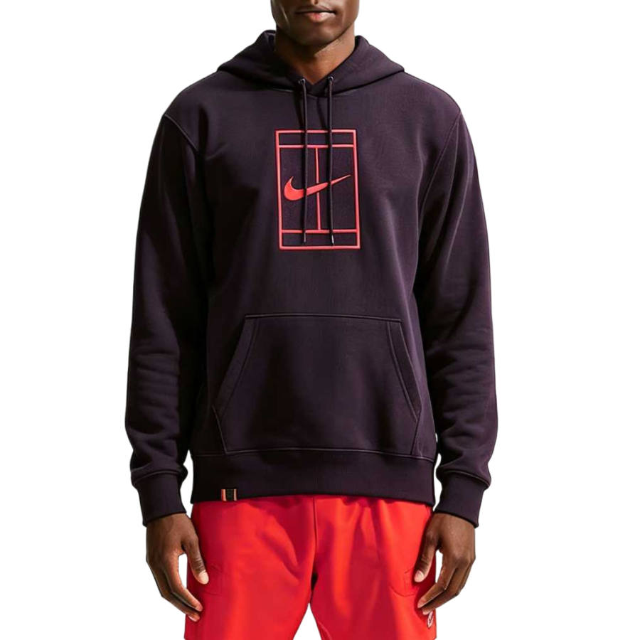 Nike Nike Court Slam Tennis Tops Men's Burgundy White Wax/Fresh Red Hooded Non Detachable Moderate