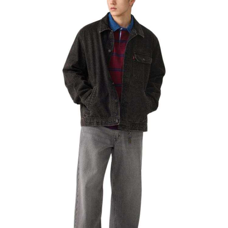 Levis Levis Denim Jackets Men's Washed Black Lapel Moderate Other