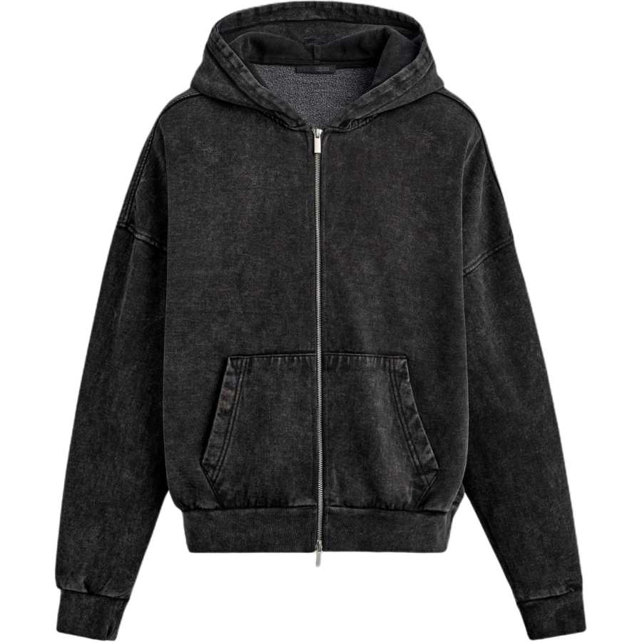 ZARA Sweatshirts Men's Dark Gray Hooded Non Detachable Moderate