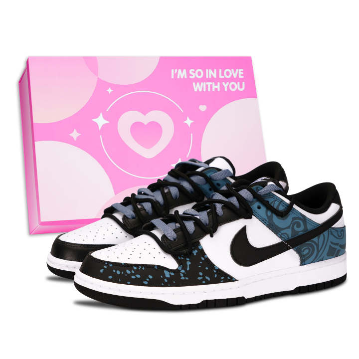 Nike Nike Dunk Skateboard Shoes Unisex Low Top Black/White/Blue