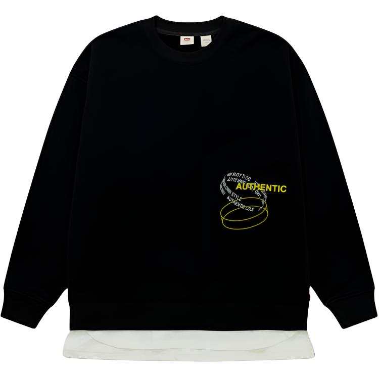 Levis Levis Sweatshirts Men's Black Crew Neck Moderate
