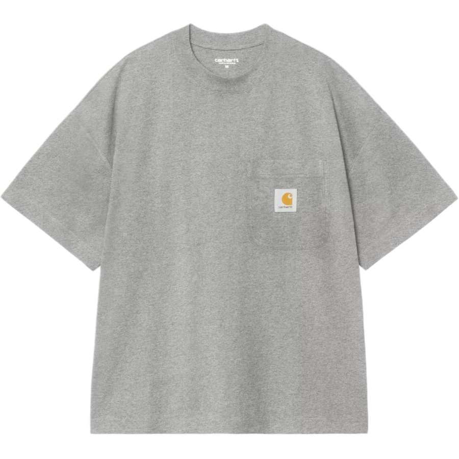 Carhartt WIP T Shirts Unisex Gray Heather Crew Neck Straight Fit